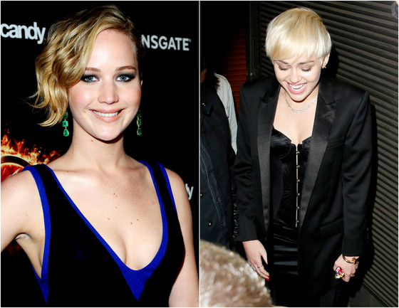 Jennifer Lawrence, Miley Cyrus Jennifer Lawrence, Miley Cyrus
